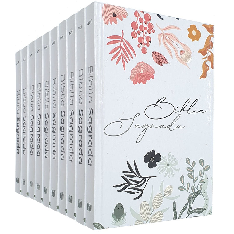 Kit de 10 Bíblias Mulher que Teme Flores | ACF | Letra Normal | Capa Dura