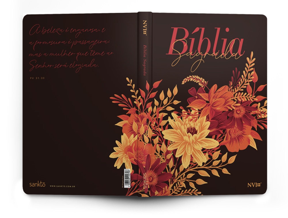 Bíblia Sagrada Slim Buquê de Flores | NVI | Letra Maior | Flexível