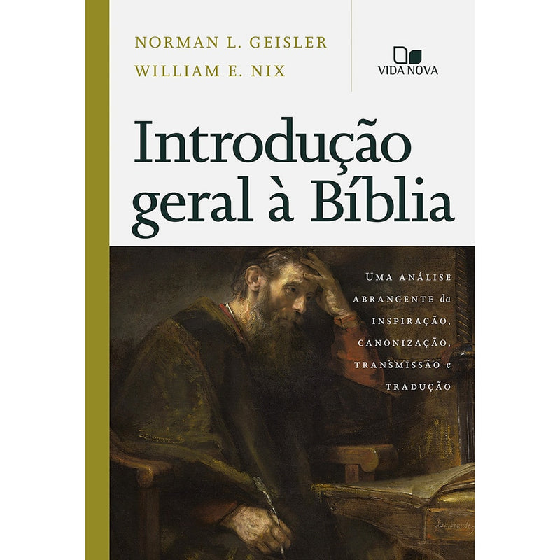 Capa do livro Introdução Geral à Bíblia de Norman L. Geisler e William E. Nix, com pintura clássica e texto em preto. — Plenitude