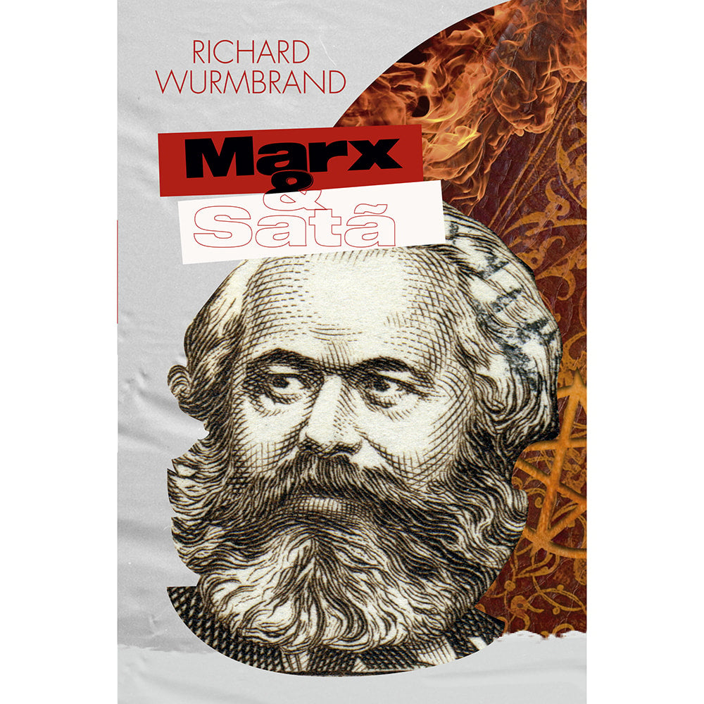 Livro de capa mole, com imagem de Karl Marx e chamas ao fundo. Título: Marx e Satã. — Plenitude