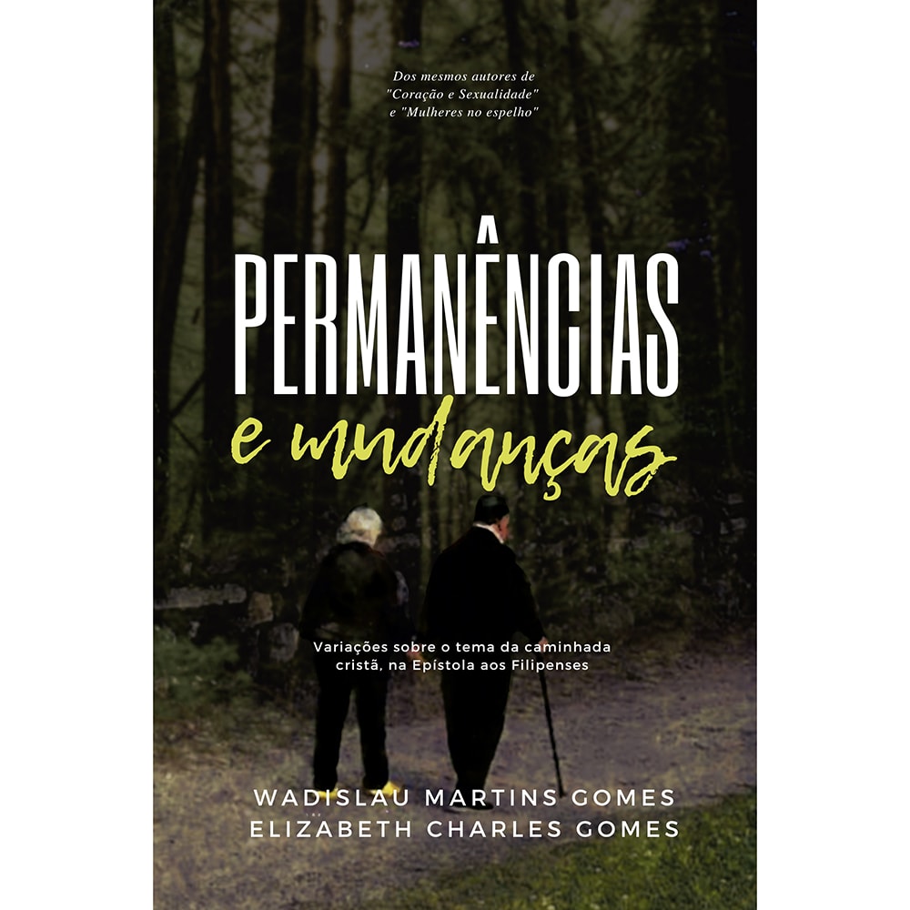 Livro Permanências e Mudanças, capa com duas pessoas caminhando em uma floresta. — Plenitude