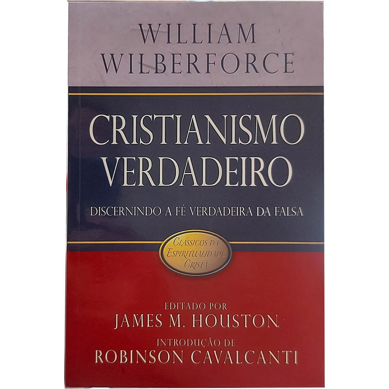 Livro Cristianismo Verdadeiro de William Wilberforce, capa mole azul e vermelha com título em destaque. — Plenitude