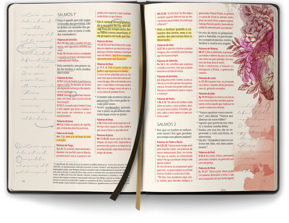 Bíblia Contexto | Salmos e Provérbios | NVT | Capa Dura | Floral