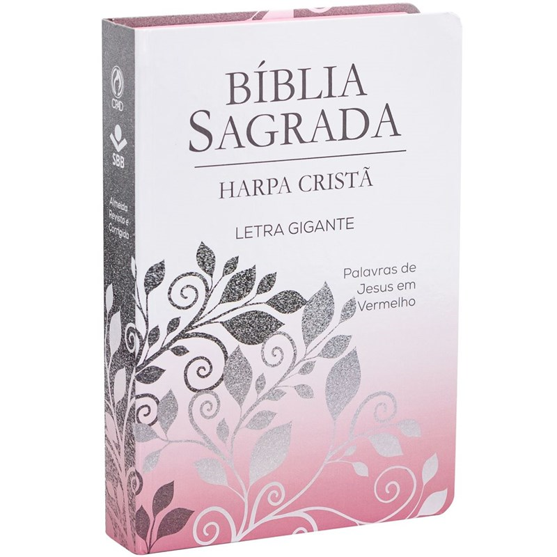 Bíblia Sagrada com Harpa Cristã | ARC | Letra Gigante | Ramo Prata