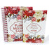 Kit Arranjo de Flores com Bíblia Slim e O Plano Perfeito da Mulher Sábia, capas brancas com flores vermelhas e rosas. — Plenitude