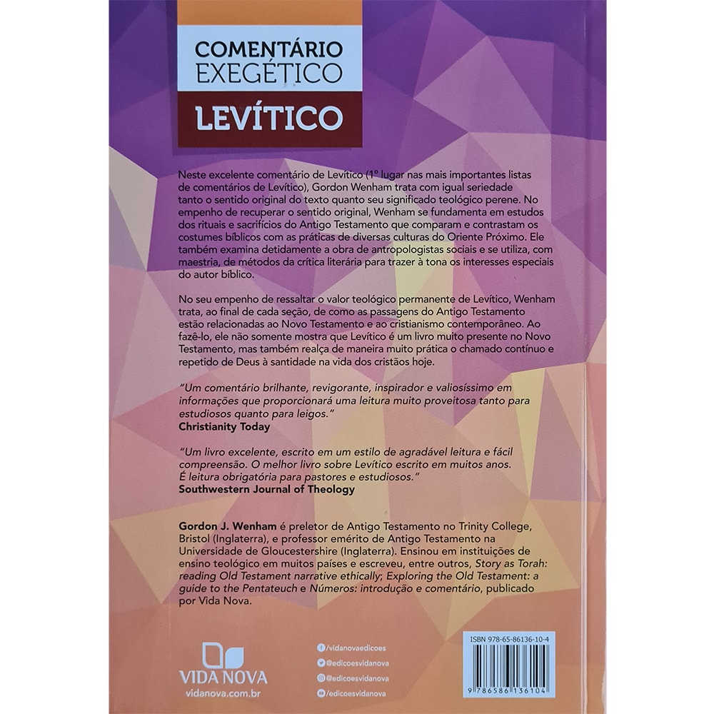 Levítico: Comentário Exegético | Gordon J. Wenham