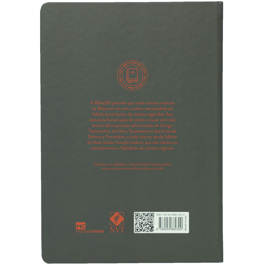 Bíblia 365 Vermelha | NVT | Letra Grande | Capa Dura