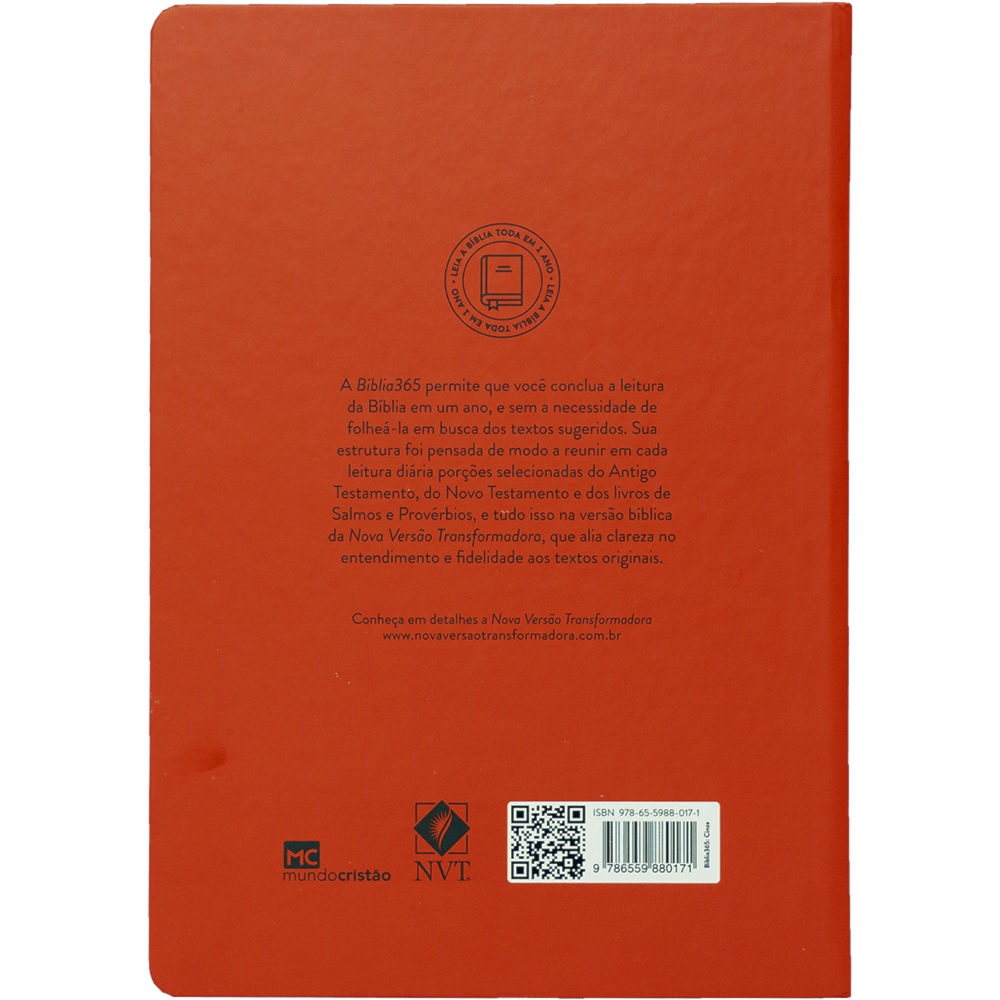 Bíblia 365 Cinza | NVT | Letra Grande | Capa Dura