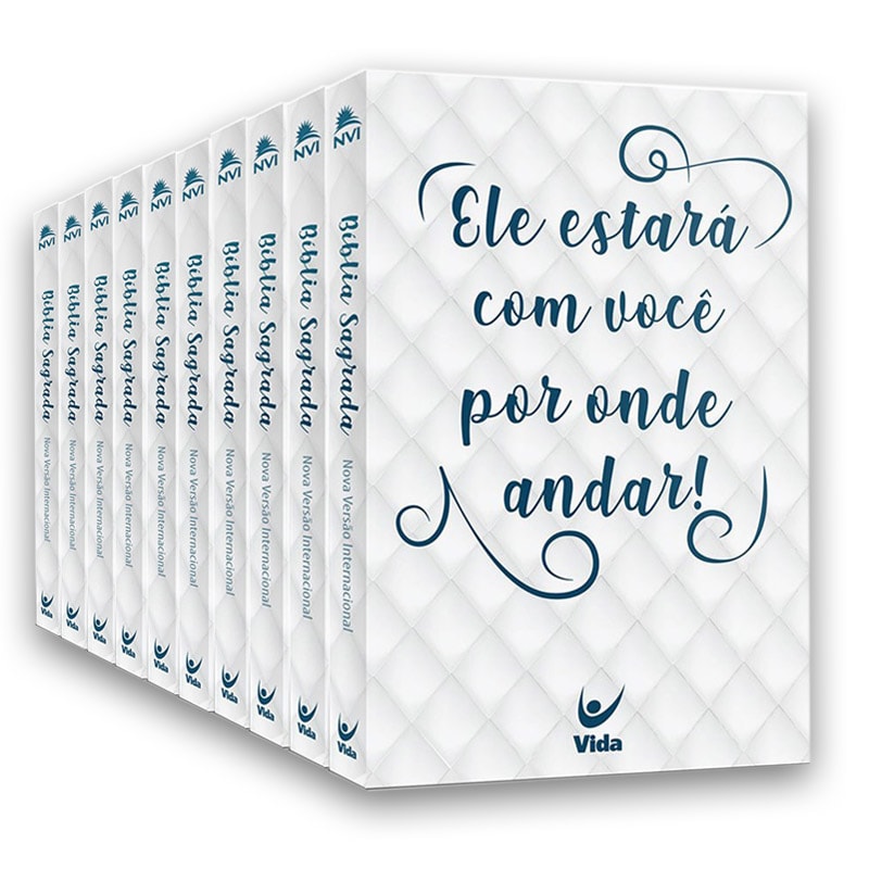 Kit 10 Bíblia NVI, Ele Estará Com Você, Capa Brochura. — Plenitude