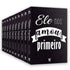 Kit de 10 Bíblias NVI, Ele Nos Amou Primeiro, capa brochura preta com letras brancas. — Plenitude