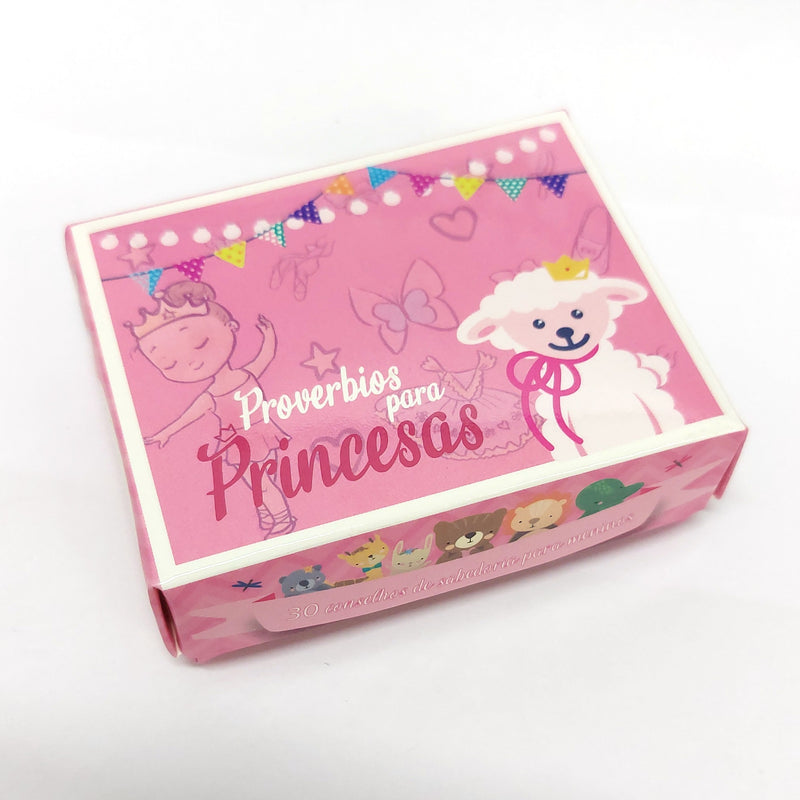 Caixinha de Versículos Diários Provérbios para Princesas, rosa com ovelha e bailarina. — Plenitude