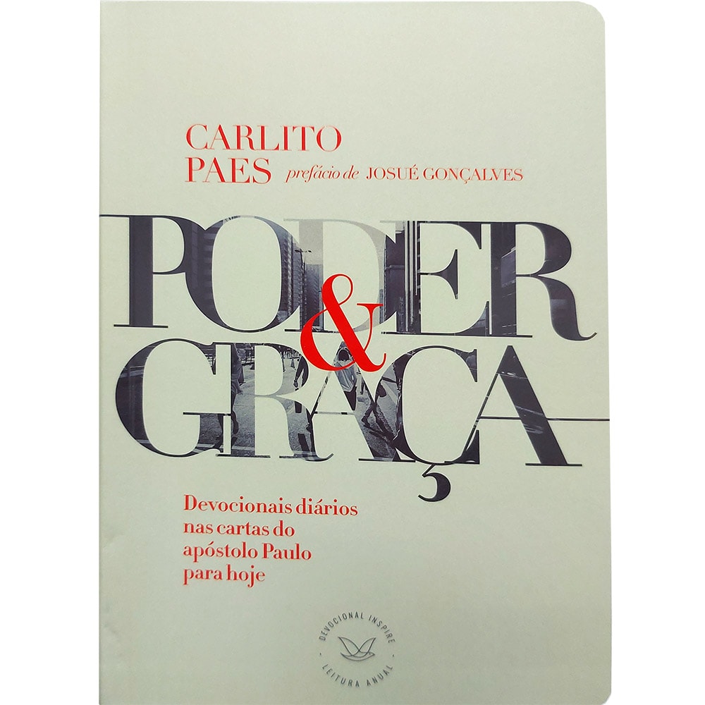 Devocional Poder e Graça, de Carlito Paes. Capa bege com letras grandes em vermelho e preto. — Plenitude