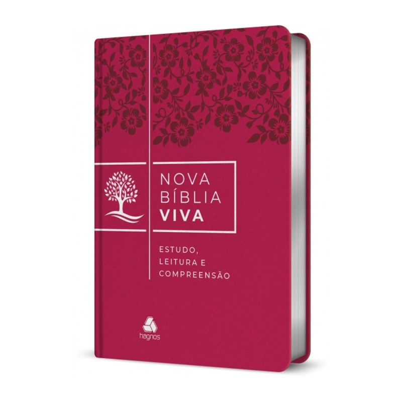 Bíblia De Estudo Nova Bíblia Viva | NBV | Capa Rosa Flores