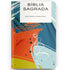 Bíblia Sagrada NVI capa dura ilustrada com grafismos abstratos coloridos em tons de azul, laranja e amarelo. — Plenitude