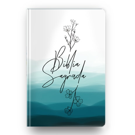 Kit de 10 Bíblias Sagrada Flor Azul Evangelismo | ACF | Letra Maior | Capa Dura