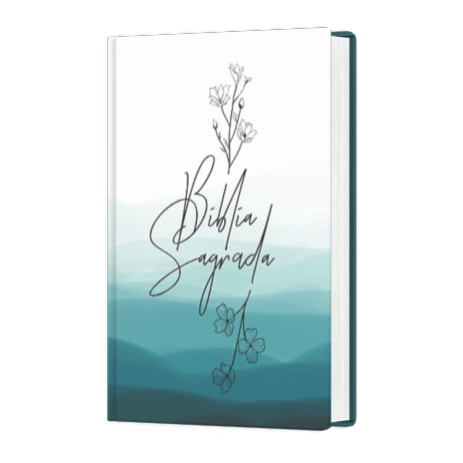 Kit de 10 Bíblias Sagrada Flor Azul Evangelismo | ACF | Letra Maior | Capa Dura