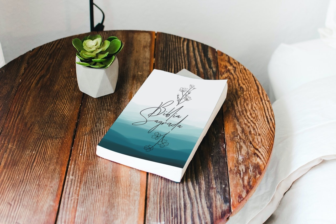 Kit de 10 Bíblias Sagrada Flor Azul Evangelismo | ACF | Letra Maior | Capa Dura