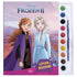 Livro de colorir Disney Aquarela Frozen II, capa com personagens Elsa e Anna e conjunto de tintas — Plenitude