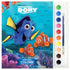 Livro de colorir Disney Aquarela Procurando Dory, capa com personagens Dory e Nemo e conjunto de tintas — Plenitude