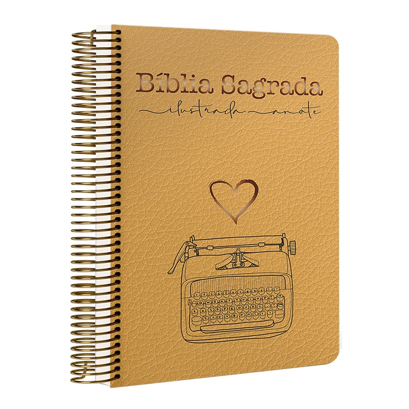 Bíblia Ilustrada Anote Tipografia | NVT | Letra Normal | Capa Dura Espiral
