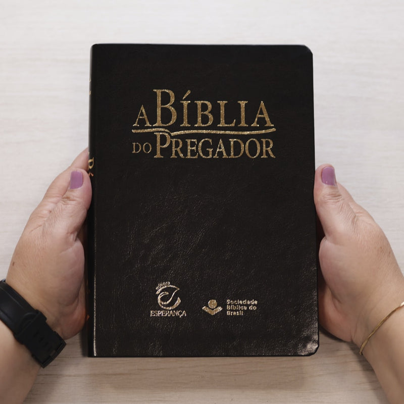 A Bíblia do Pregador | ARC | Letra Normal | Capa PU Preta Nobre