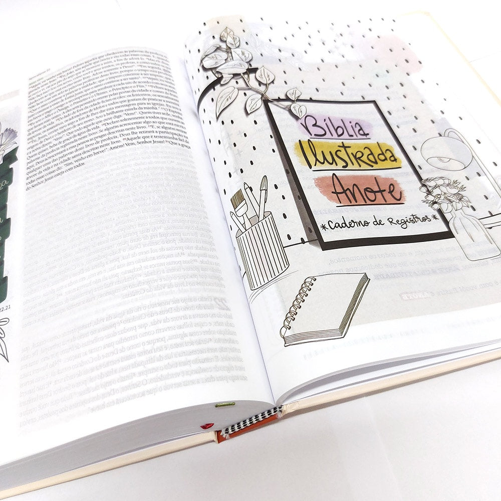 Bíblia Ilustrada Anote Meu Repouso | NVT | Letra Normal | Capa Dura