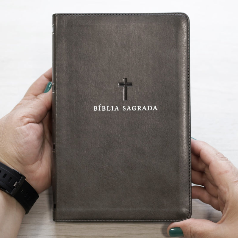 Bíblia Sagrada | ACF | Leitura Perfeita | Letra Grande | Couro Soft Cinza