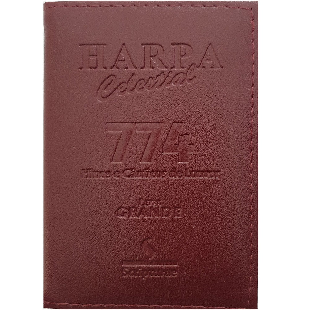 Harpa Celestial 774 Letra Grande, capa luxo vinho com título e número em relevo. — Plenitude