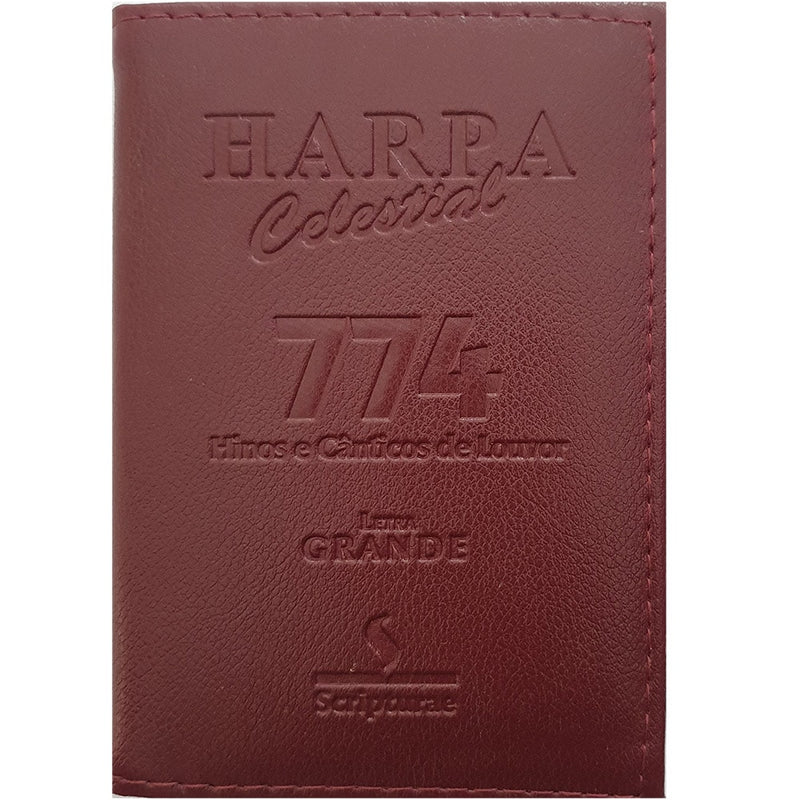 Harpa Celestial 774 Letra Grande, capa luxo vinho com título e número em relevo. — Plenitude
