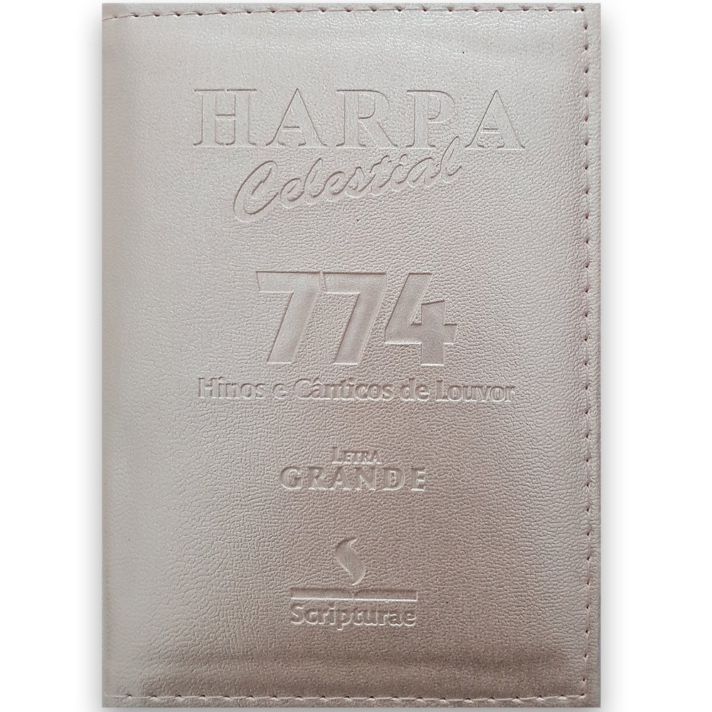 Harpa Celestial 774 Letra Grande, capa luxo rosê gold com título e número em relevo. — Plenitude