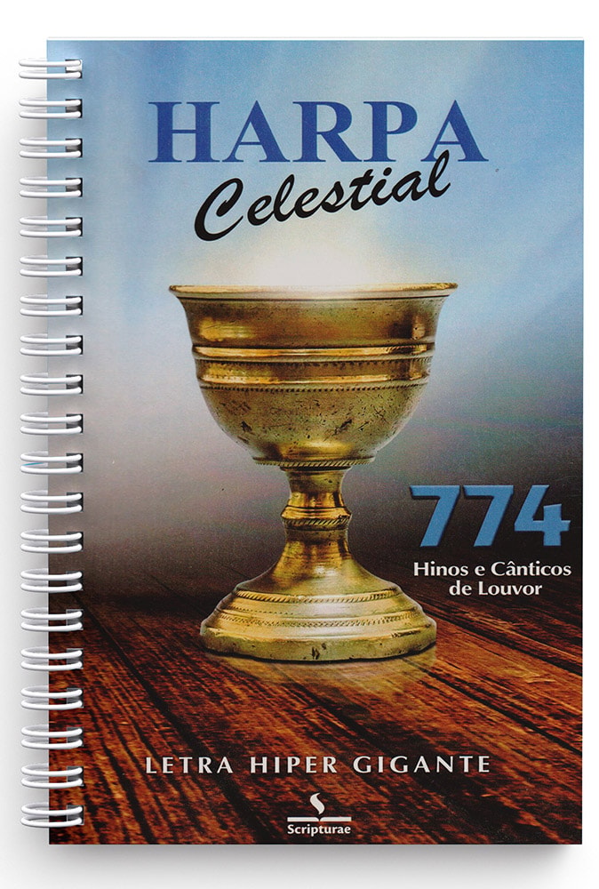 Harpa Celestial 774 Hipergigante, espiral com cálice dourado na capa. — Plenitude