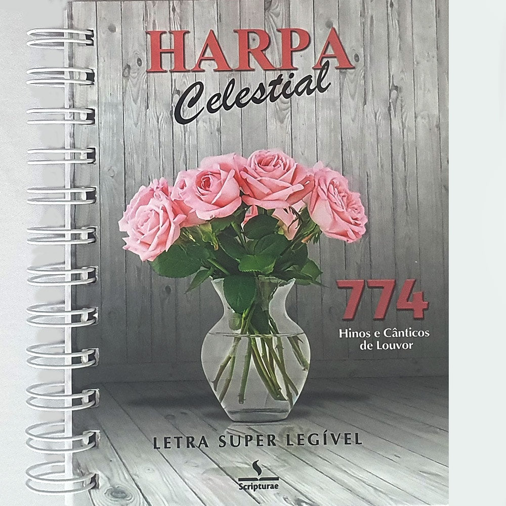 Harpa Celestial 774, Super Legível, Espiral Vaso de Vidro. — Plenitude