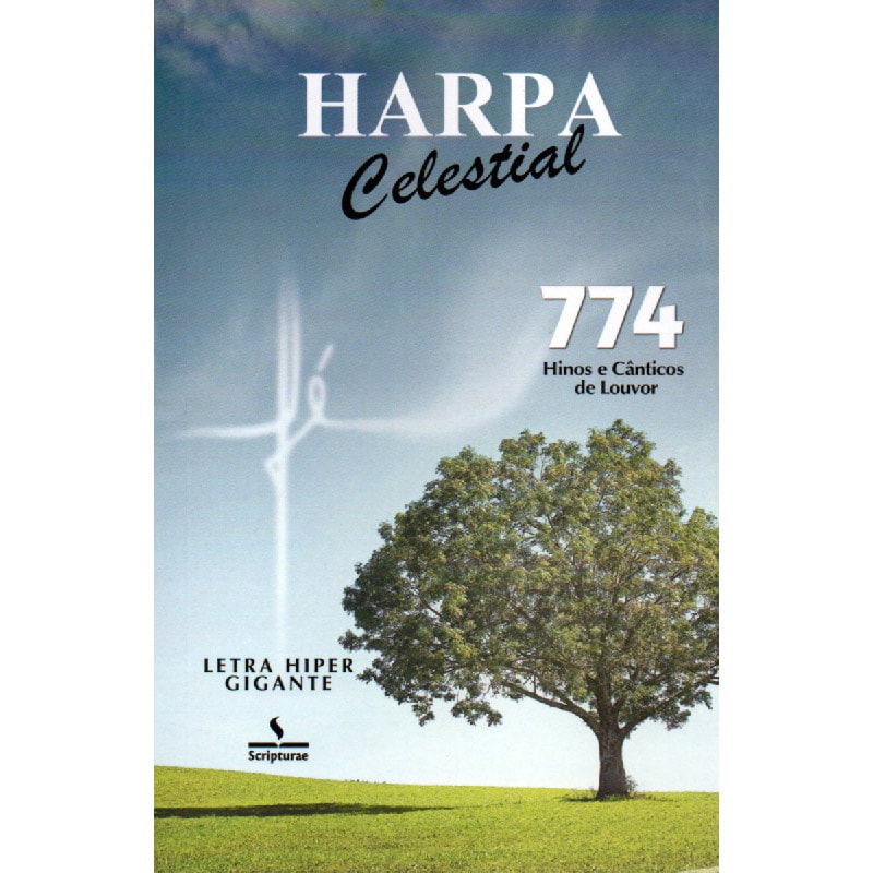 Harpa Celestial 774 Hipergigante, capa com paisagem e símbolo da fé. — Plenitude