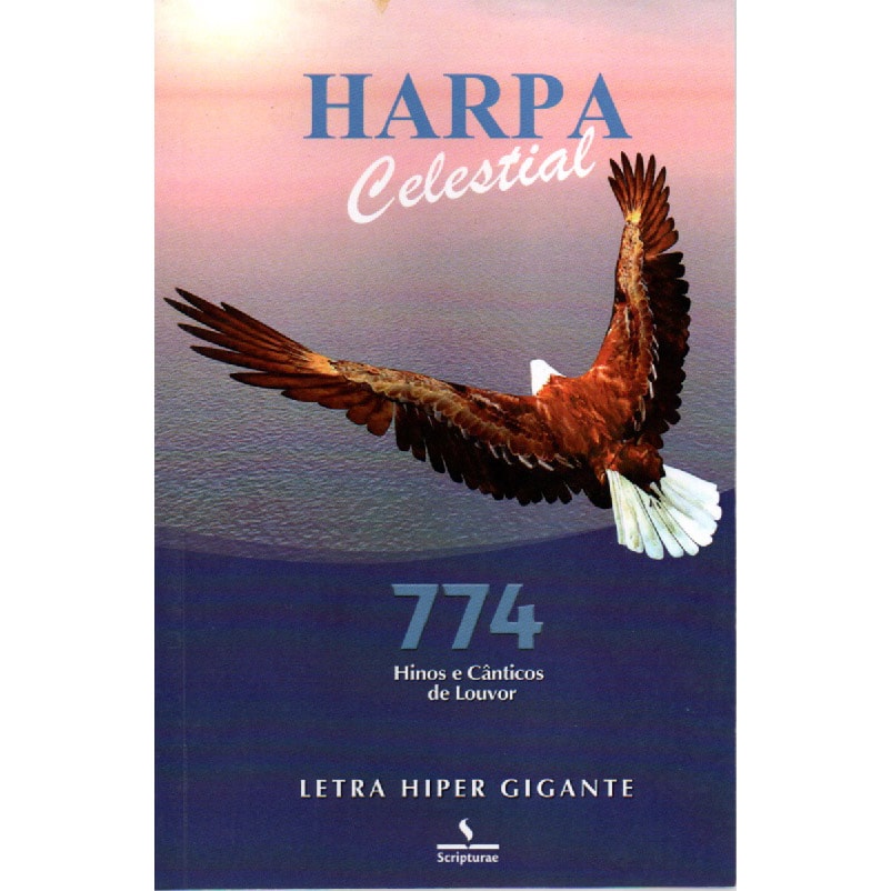 Harpa Celestial 774 Hipergigante Águia Azul, capa com águia voando sobre o mar e céu — Plenitude