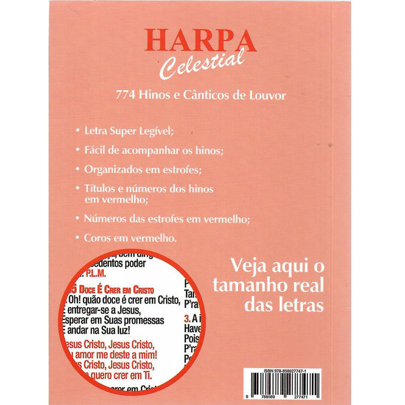 Harpa Celestial 774 |Super Legível | Vaso Cerâmica