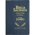 Bíblia Sagrada ARC Letra Jumbo, capa azul-marinho com textura geométrica e detalhes dourados de trigo. — Plenitude