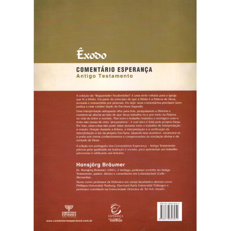 Êxodo | Comentário Esperança |Hansjörg Bräumer