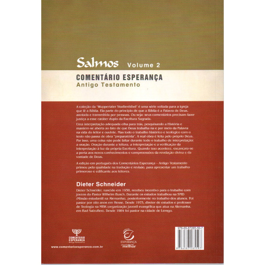Salmos Vol. 2 | Comentário Esperança | Dieter Schneider
