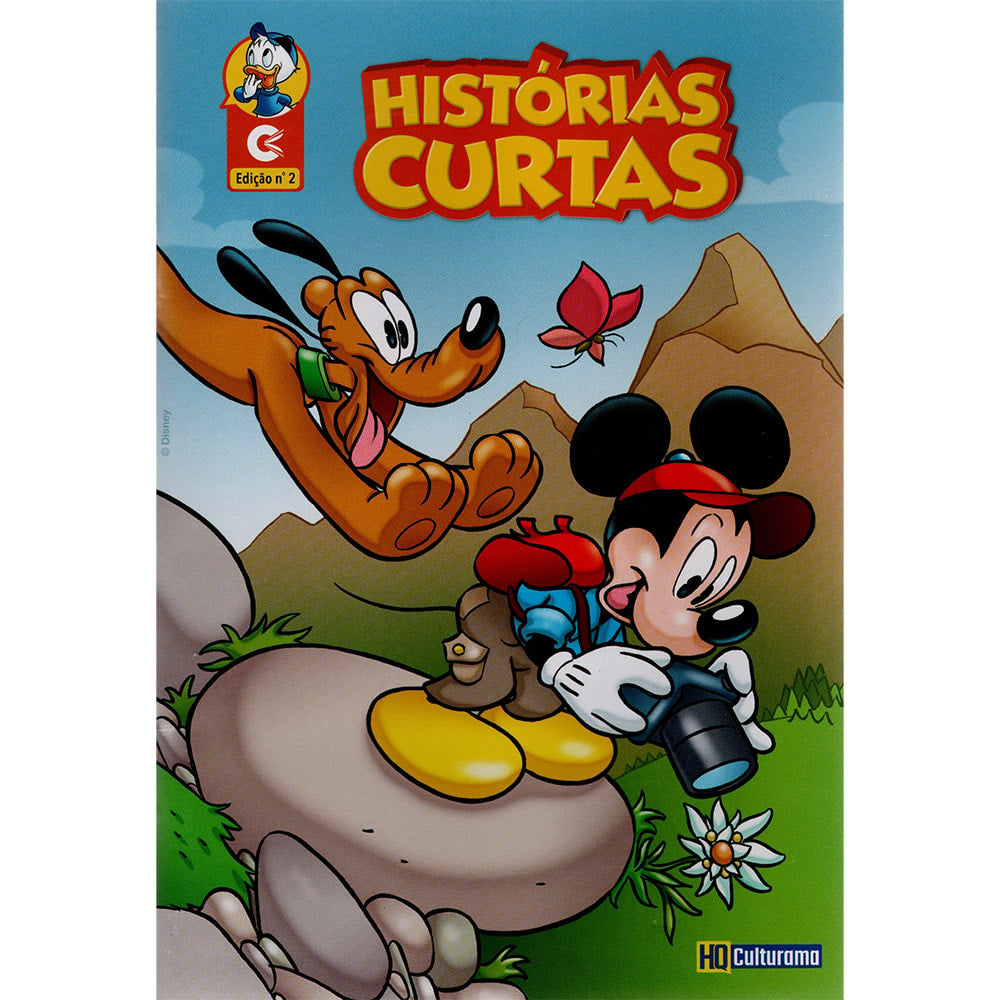 Histórias Curtas, Disney Mickey, capa colorida com Mickey e Pluto. — Plenitude