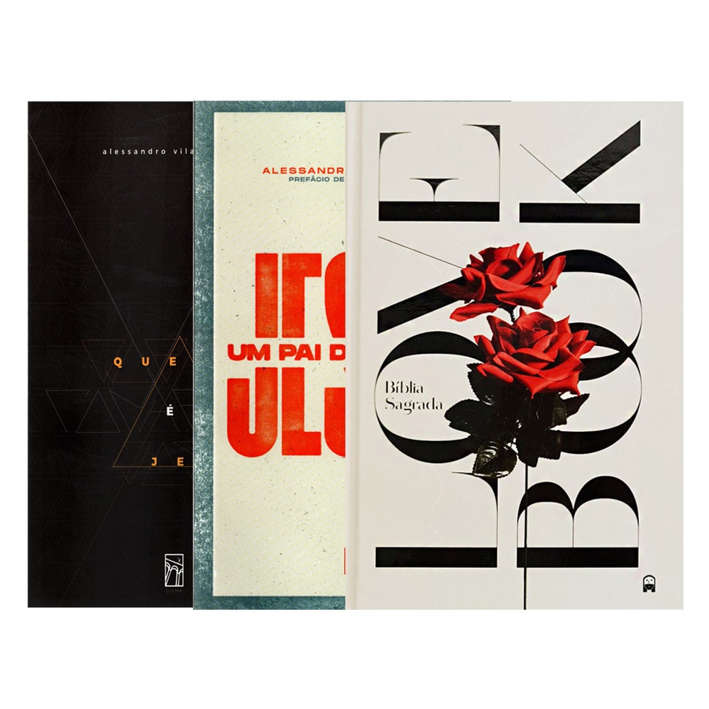 Kit Alessandro Vilas Boas, Bíblia Love Book Rosa, Um Pai de Família, capas com rosas. — Plenitude