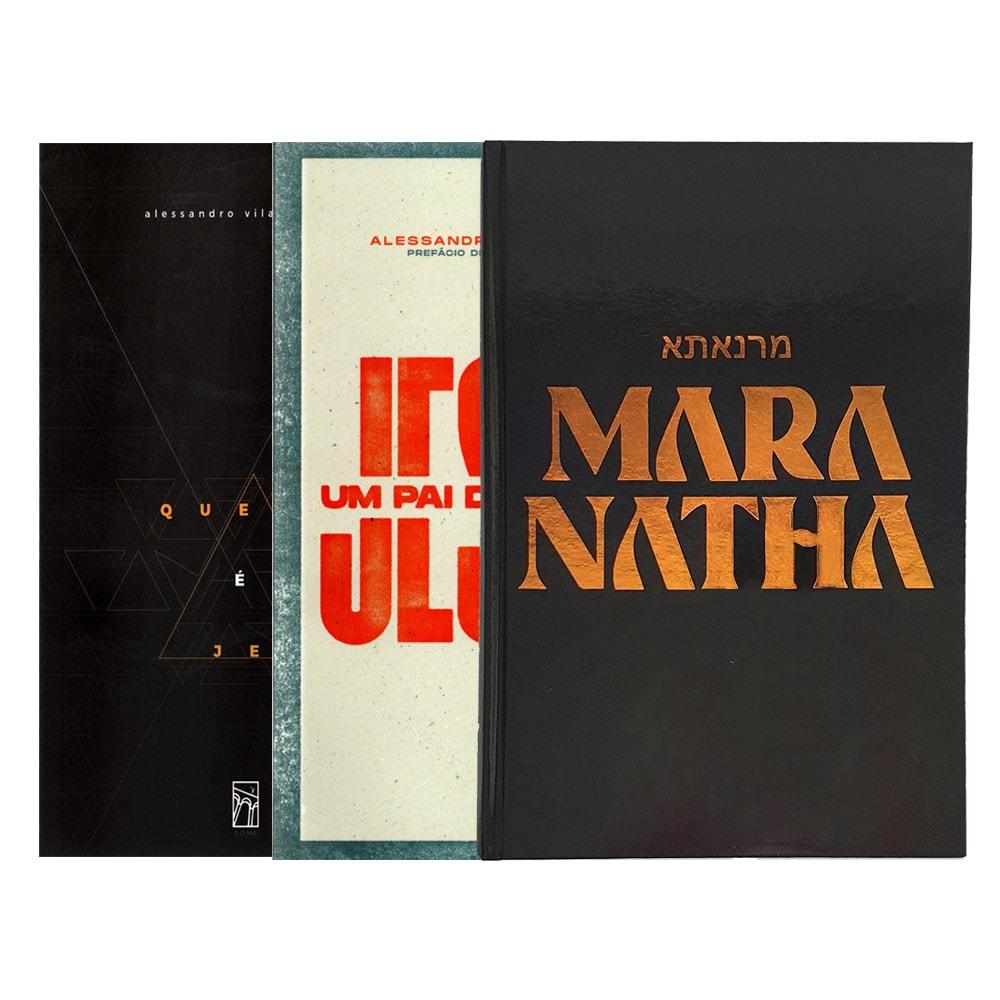 Kit Alessandro Vilas Boas, Bíblia Maranatha, Um Pai de Família, capas escuras e douradas. — Plenitude
