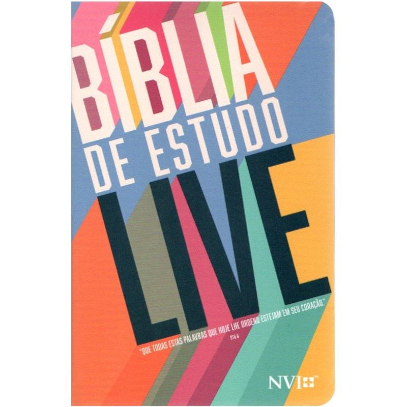 Bíblia de Estudo LIVE NVI, capa Luxo Live Tone com design geométrico colorido. — Plenitude
