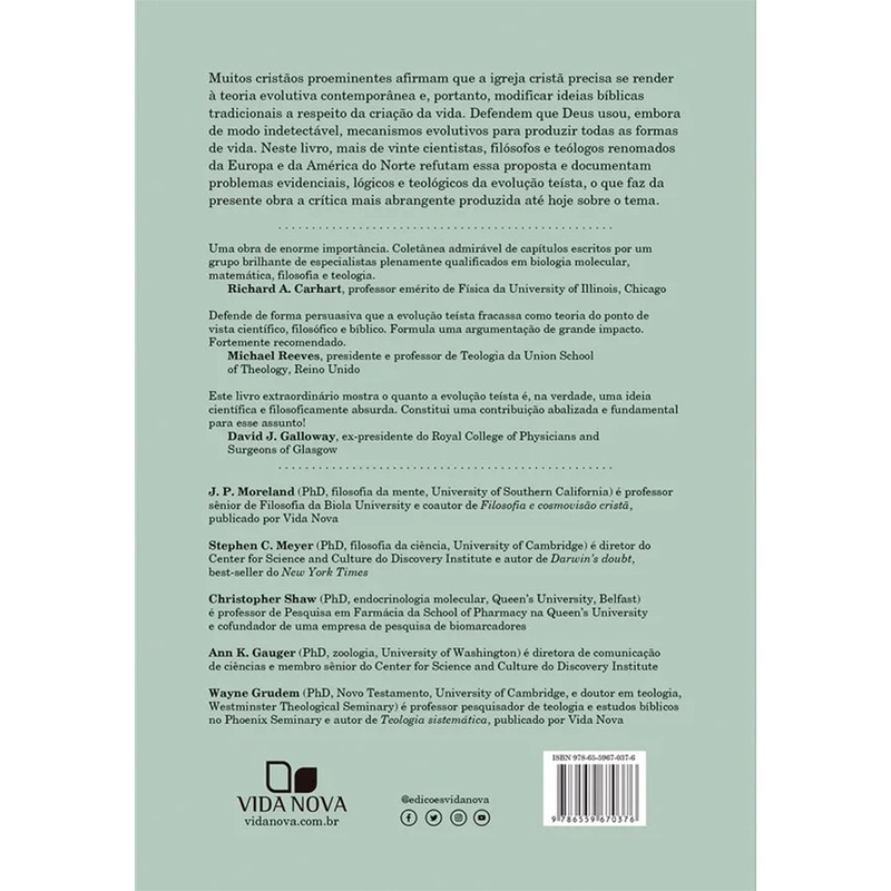 Evolução Teísta | Wayne Grudem e J. P. Moreland
