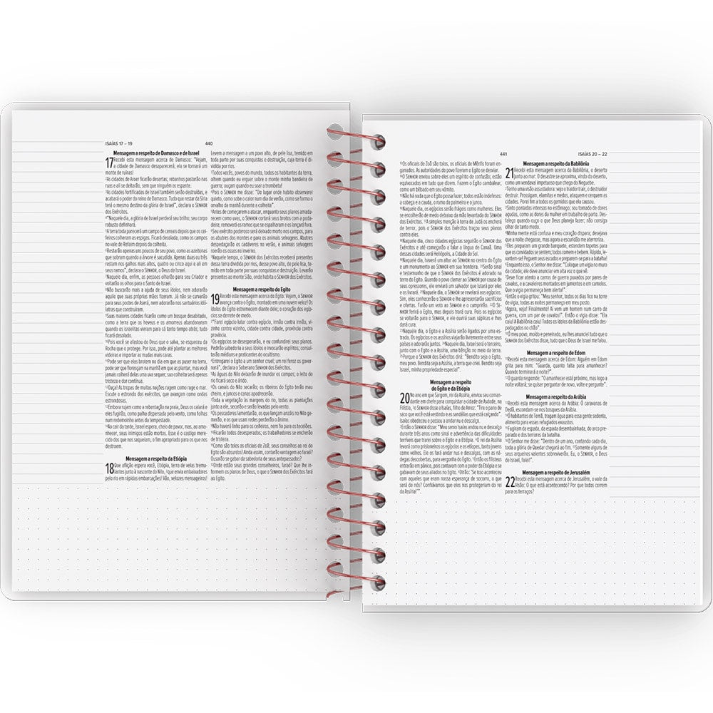 Bíblia Anote Slim Typo Rosa| NVT | Capa Dura Espiral