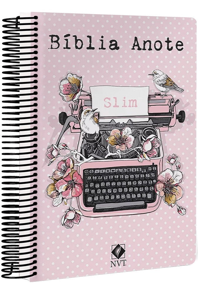 Bíblia Anote Slim Typo Rosa| NVT | Capa Dura Espiral