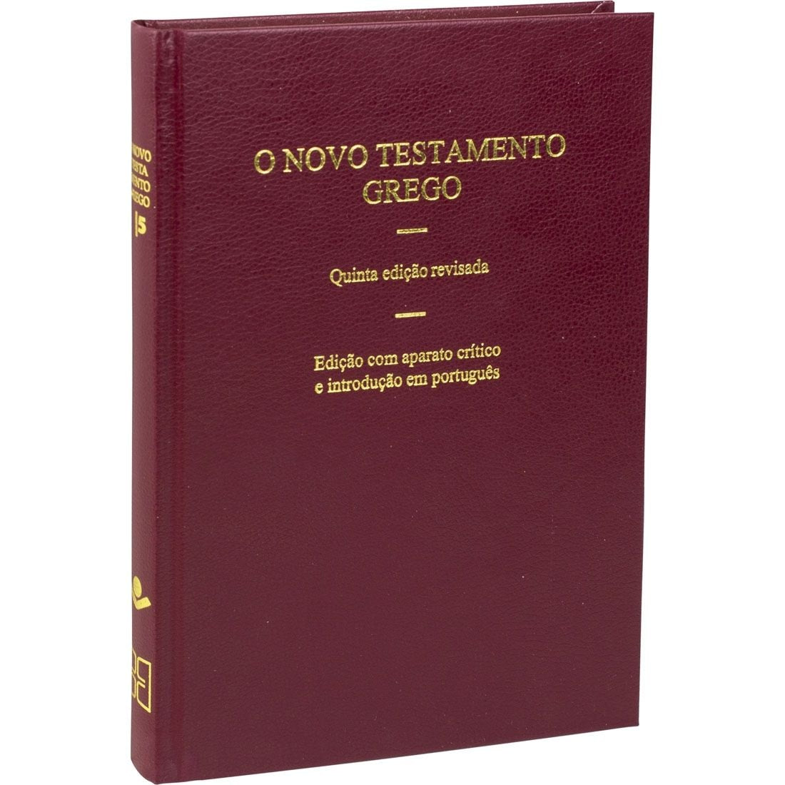 Livro O Novo Testamento Grego, capa dura vinho com título dourado. — Plenitude