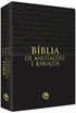Bíblia para Anotações e Esboços ARC, capa luxo preta com título em dourado e textura sutil. — Plenitude
