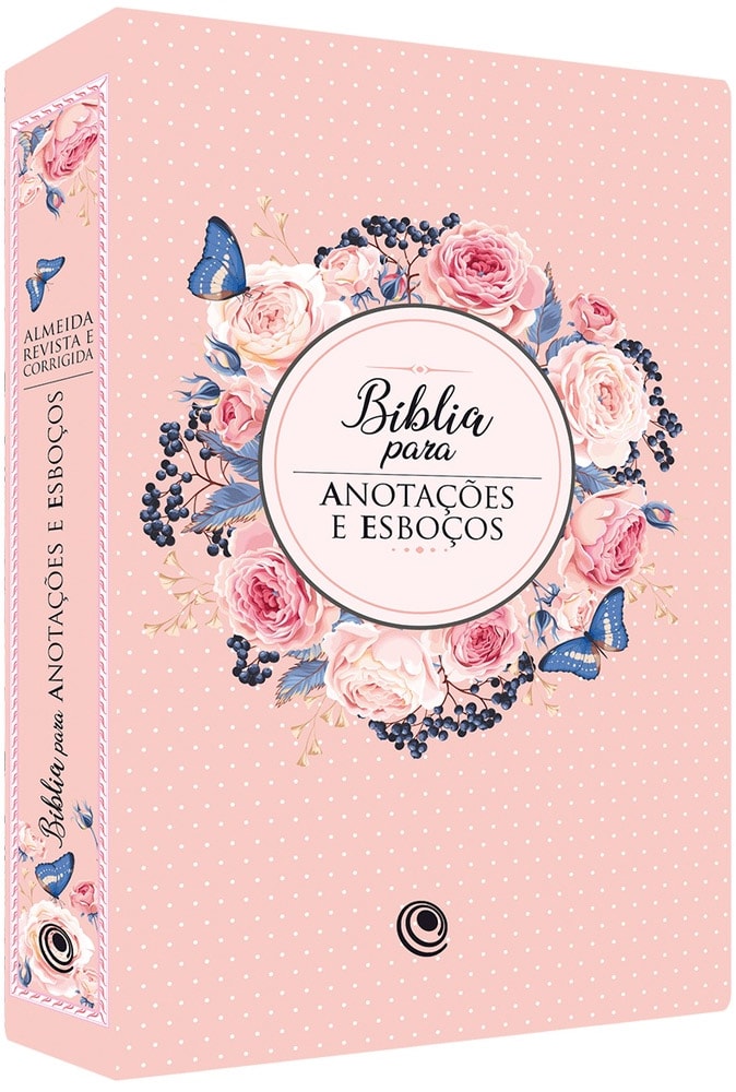 Bíblia para Anotações e Esboços | ARC | Capa Luxo Floral Rosa