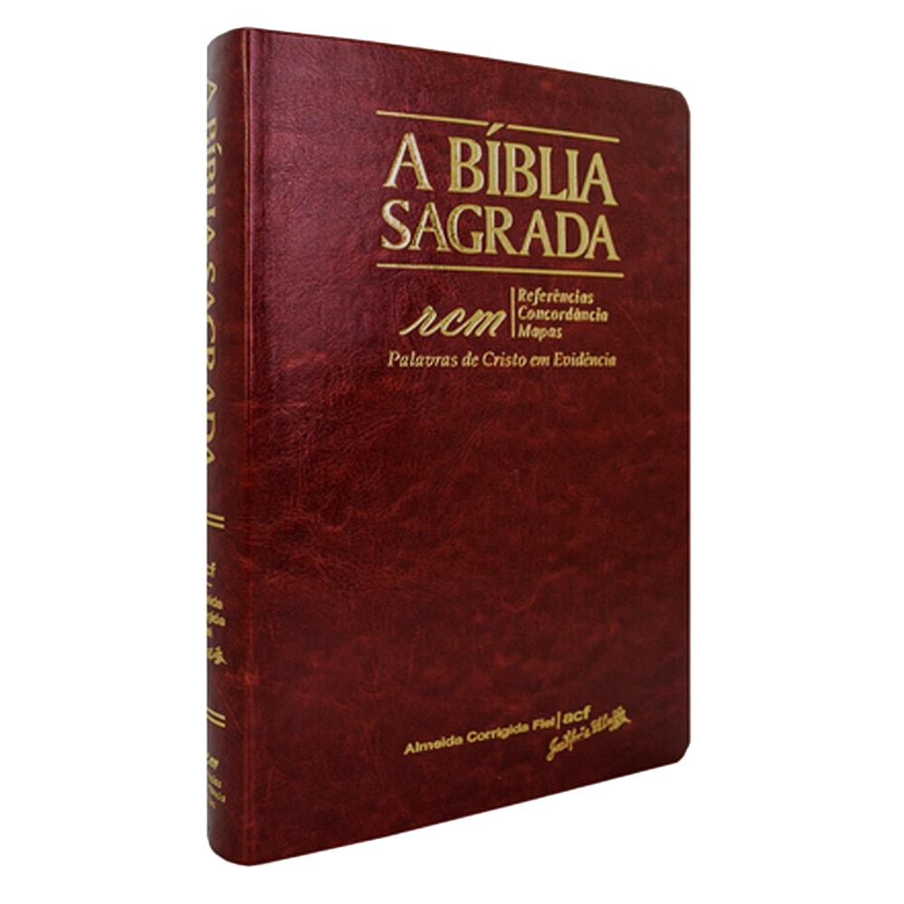 Bíblia Sagrada RCM ACF, capa luxo mogno, letra gigante, com referências, concordância e mapas. — Plenitude