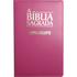 Bíblia Sagrada ACF Letra Gigante, capa luxo pink com detalhes dourados. — Plenitude